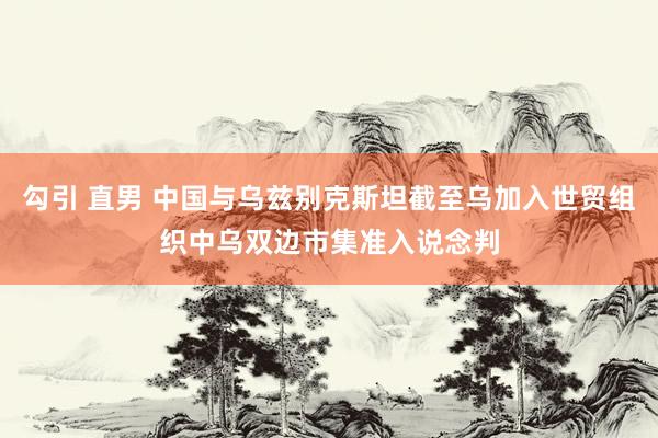 勾引 直男 中国与乌兹别克斯坦截至乌加入世贸组织中乌双边市集准入说念判