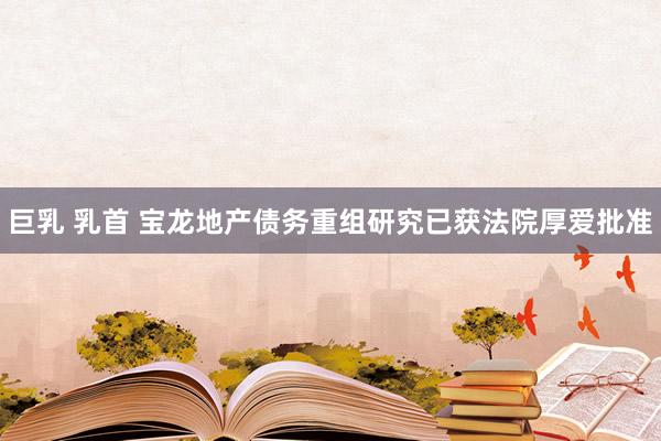 巨乳 乳首 宝龙地产债务重组研究已获法院厚爱批准