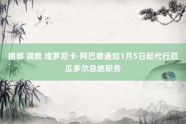 捆绑 调教 维罗尼卡·阿巴德通知1月5日起代行厄瓜多尔总统职务