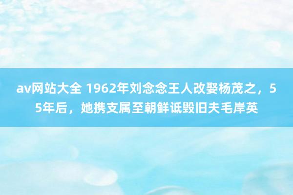 av网站大全 1962年刘念念王人改娶杨茂之，55年后，她携支属至朝鲜诋毁旧夫毛岸英
