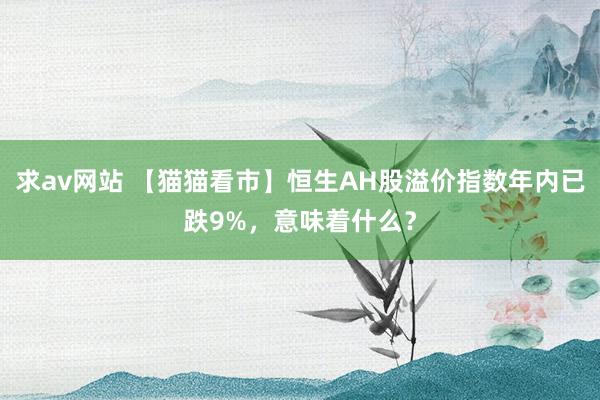 求av网站 【猫猫看市】恒生AH股溢价指数年内已跌9%，意味着什么？