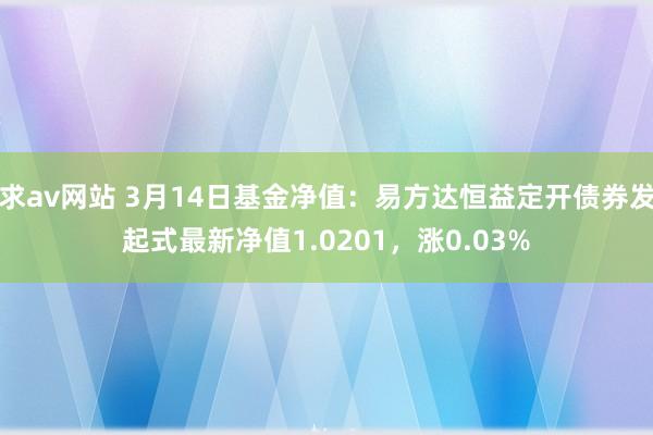 求av网站 3月14日基金净值：易方达恒益定开债券发起式最新净值1.0201，涨0.03%
