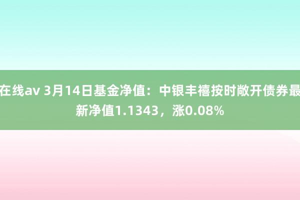 在线av 3月14日基金净值：中银丰禧按时敞开债券最新净值1.1343，涨0.08%