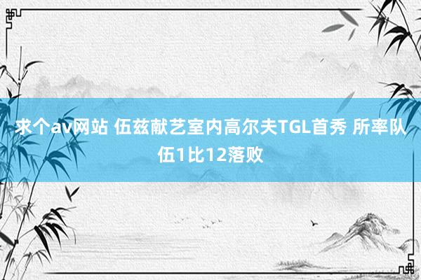 求个av网站 伍兹献艺室内高尔夫TGL首秀 所率队伍1比12落败