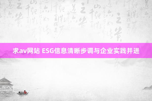求av网站 ESG信息清晰步调与企业实践并进