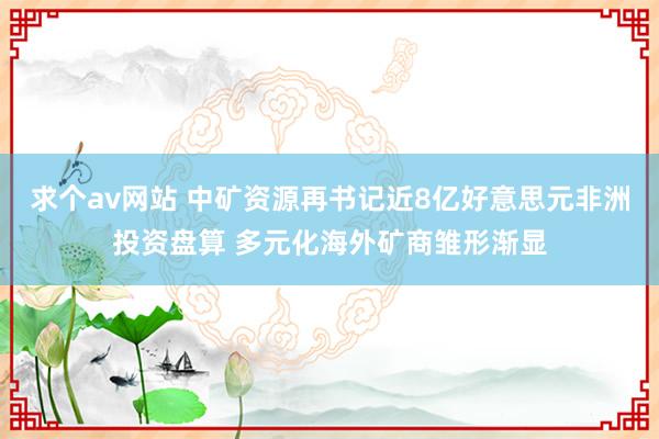 求个av网站 中矿资源再书记近8亿好意思元非洲投资盘算 多元化海外矿商雏形渐显