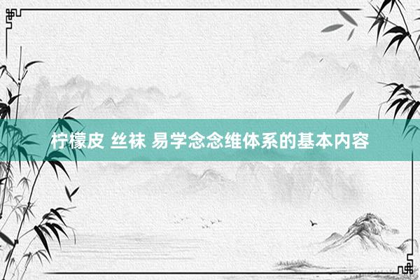 柠檬皮 丝袜 易学念念维体系的基本内容