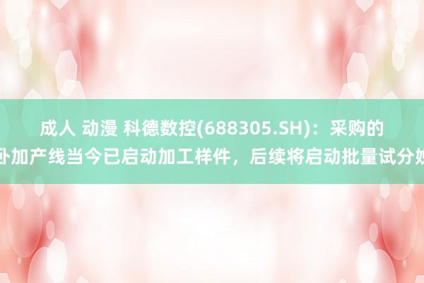 成人 动漫 科德数控(688305.SH)：采购的卧加产线当今已启动加工样件，后续将启动批量试分娩