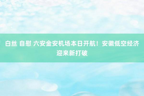 白丝 自慰 六安金安机场本日开航！安徽低空经济迎来新打破