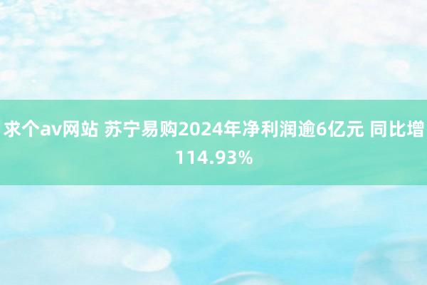 求个av网站 苏宁易购2024年净利润逾6亿元 同比增114.93%