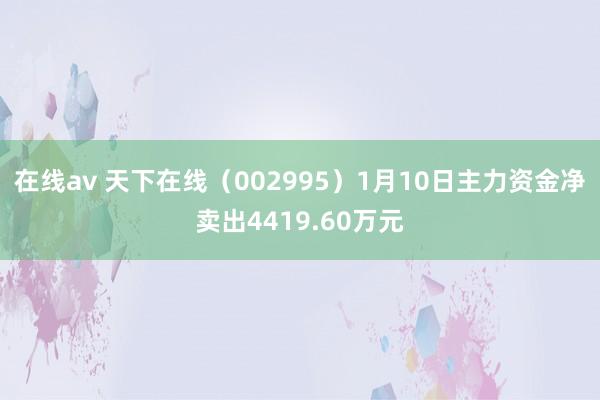 在线av 天下在线（002995）1月10日主力资金净卖出4419.60万元