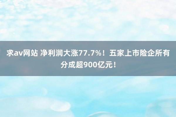 求av网站 净利润大涨77.7%！五家上市险企所有分成超900亿元！
