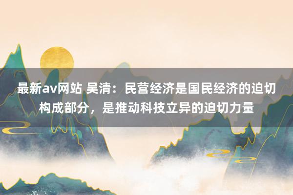 最新av网站 吴清：民营经济是国民经济的迫切构成部分，是推动科技立异的迫切力量