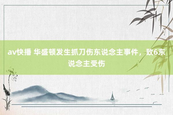 av快播 华盛顿发生抓刀伤东说念主事件，致6东说念主受伤