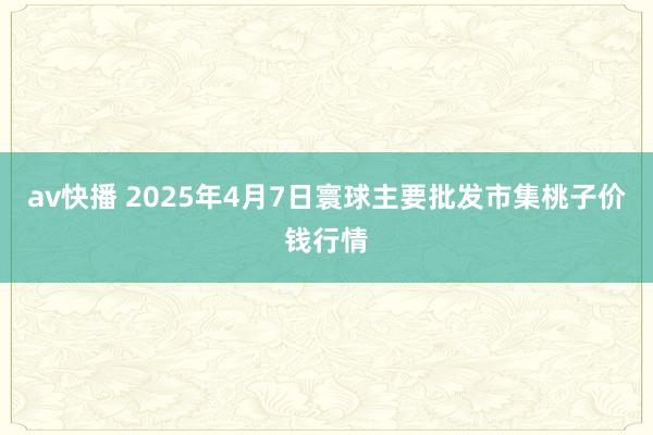 av快播 2025年4月7日寰球主要批发市集桃子价钱行情