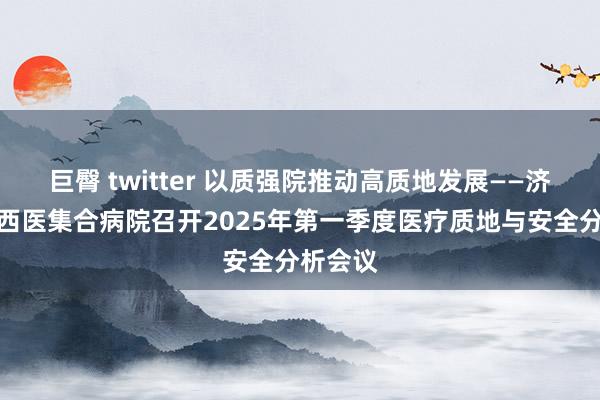 巨臀 twitter 以质强院推动高质地发展——济南市中西医集合病院召开2025年第一季度医疗质地与安全分析会议