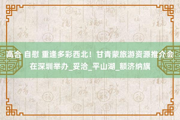 高合 自慰 重逢多彩西北！甘青蒙旅游资源推介会在深圳举办_妥洽_平山湖_额济纳旗