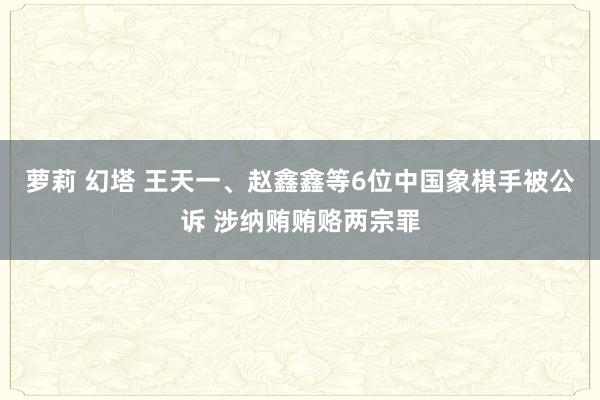 萝莉 幻塔 王天一、赵鑫鑫等6位中国象棋手被公诉 涉纳贿贿赂两宗罪
