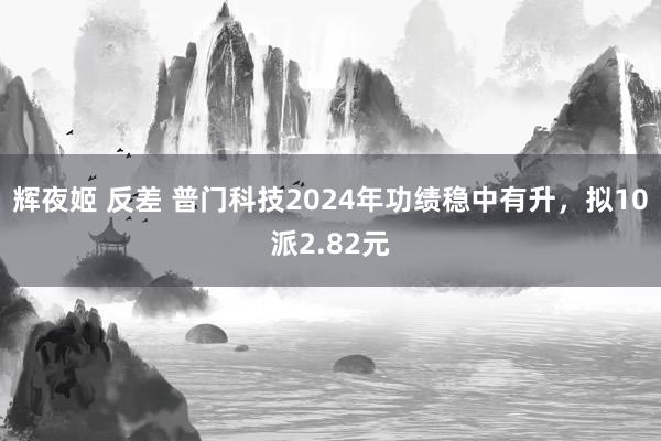 辉夜姬 反差 普门科技2024年功绩稳中有升，拟10派2.82元