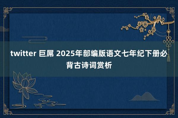twitter 巨屌 2025年部编版语文七年纪下册必背古诗词赏析