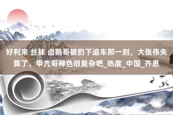 好利来 丝袜 卤鹅哥被扔下追车那一刻，大张伟失算了，甲亢哥神色很复杂吧_热度_中国_齐思