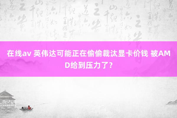 在线av 英伟达可能正在偷偷裁汰显卡价钱 被AMD给到压力了？