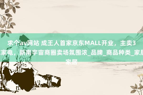 求个av网站 成王人首家京东MALL开业，主卖3C家电，新南宇宙商圈卖场氛围浓_品牌_商品种类_家居