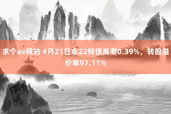 求个av网站 4月21日永22转债高潮0.39%，转股溢价率97.11%