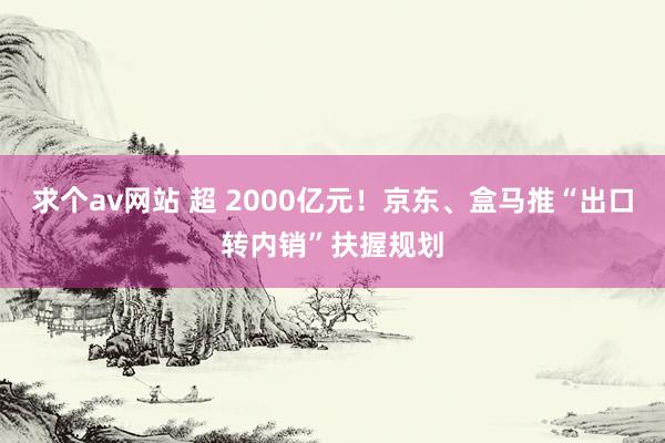 求个av网站 超 2000亿元！京东、盒马推“出口转内销”扶握规划