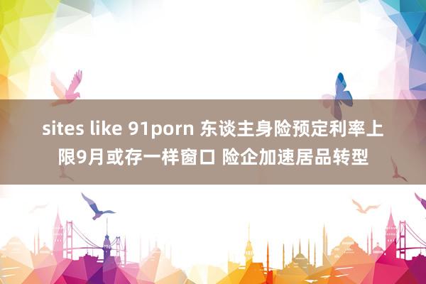 sites like 91porn 东谈主身险预定利率上限9月或存一样窗口 险企加速居品转型
