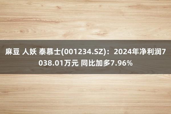 麻豆 人妖 泰慕士(001234.SZ)：2024年净利润7038.01万元 同比加多7.96%