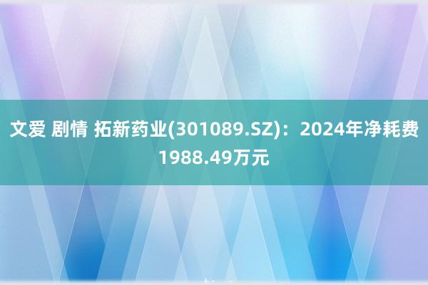 文爱 剧情 拓新药业(301089.SZ)：2024年净耗费1988.49万元